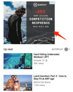 YouTube-Anzeige tief anzeigen