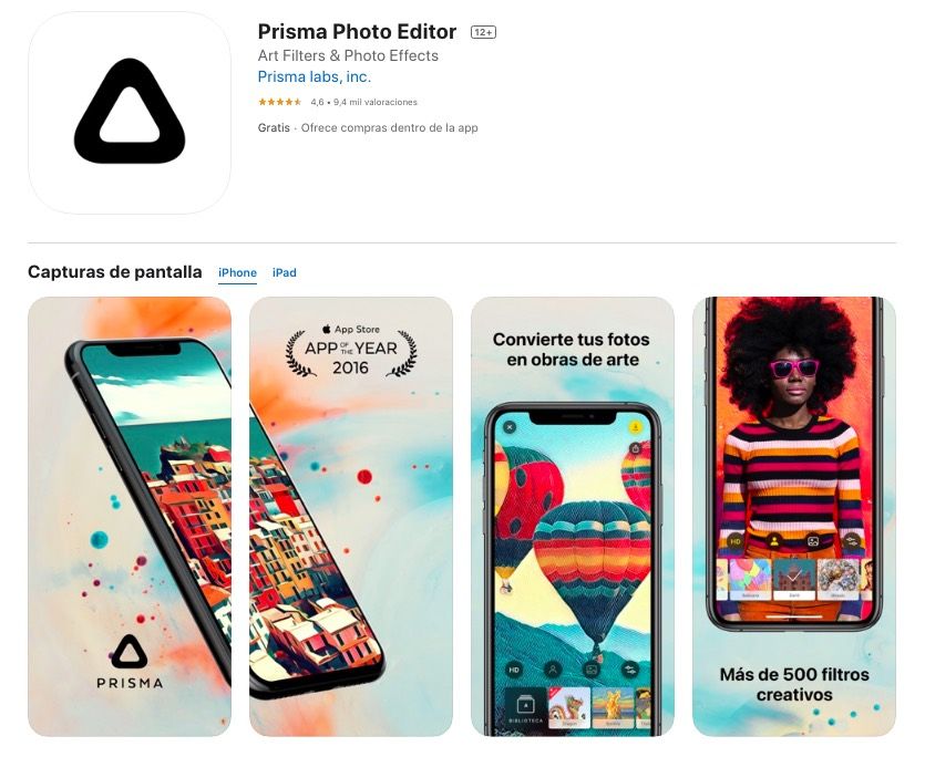 Prisma-App zum Bearbeiten von Fotos