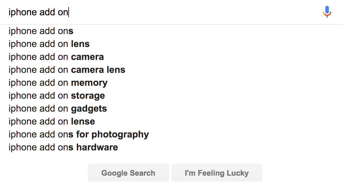 Google-Suche mit fehlendem Wort