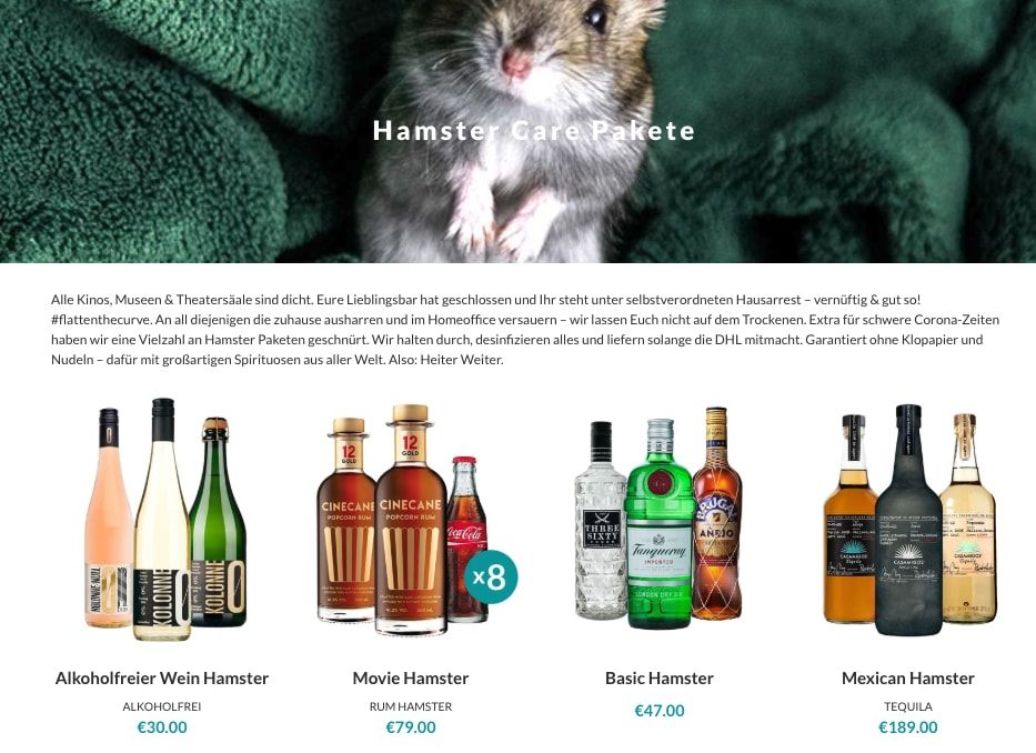 Page du pack de soins Tastillery Hamster