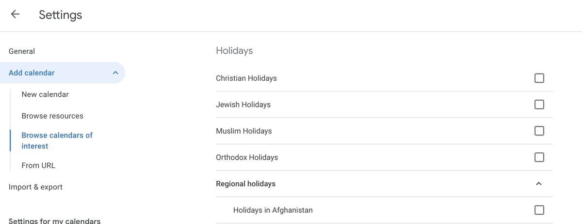 променете вашите празници въз основа на вашата религия в Google календар