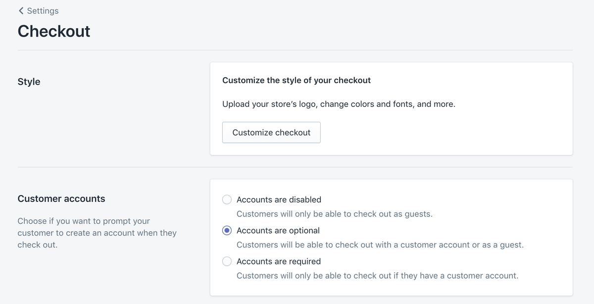 configurar Shopify Checkout