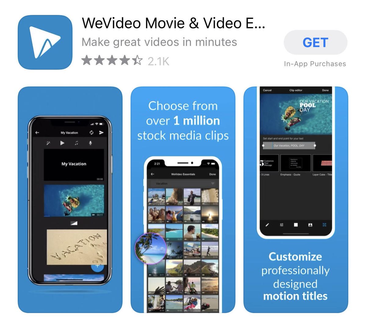 Software de edición de teléfonos inteligentes Wevideo