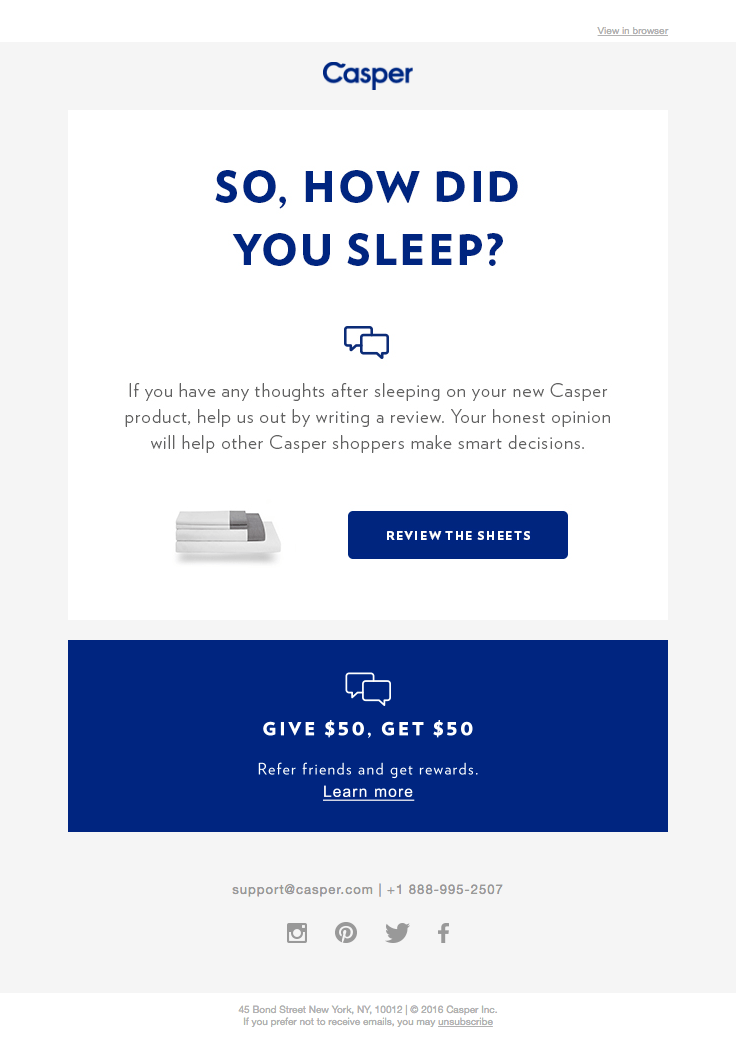 Casper E-Mail-Vorlage