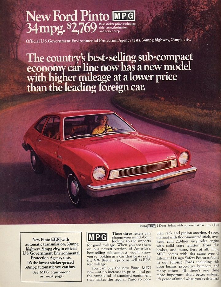 Ford Pinto Psychographic Ad