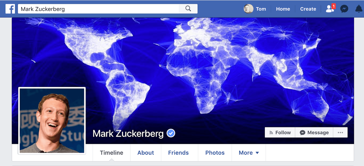 Photo de couverture Facebook de Mark Zuckerberg & aposs