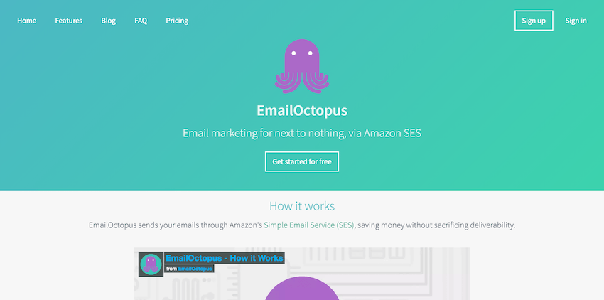 E-posti turunduse platvormid: EmailOctopus