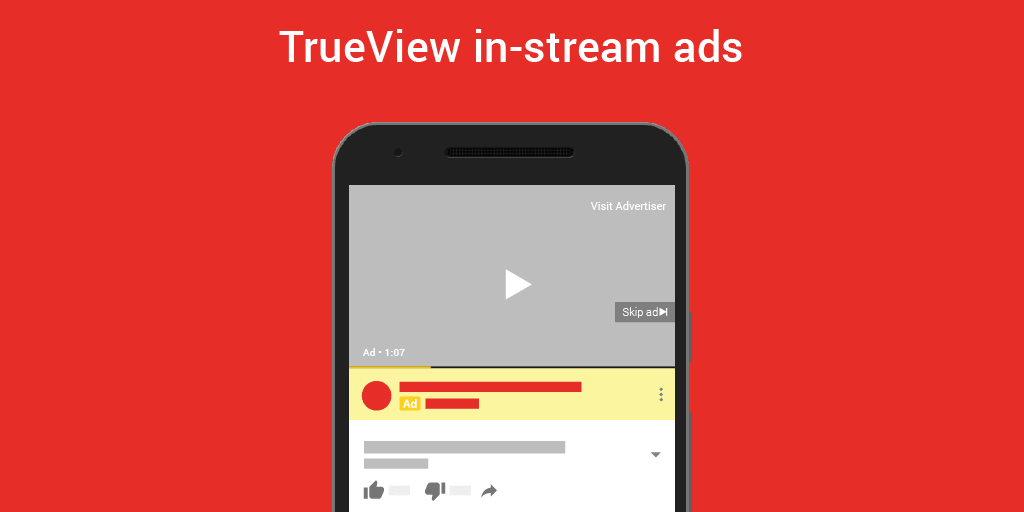 TrueView इन-स्ट्रीम YouTube विज्ञापन