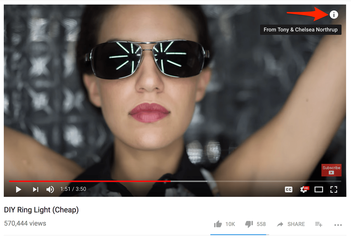 Tarjetas patrocinadas por anuncios de YouTube
