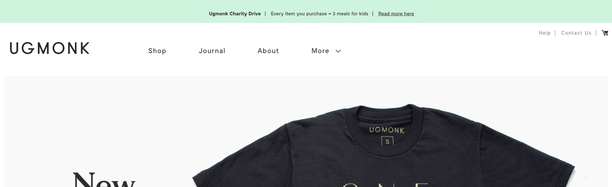 Ugmonk donatie details op homepage