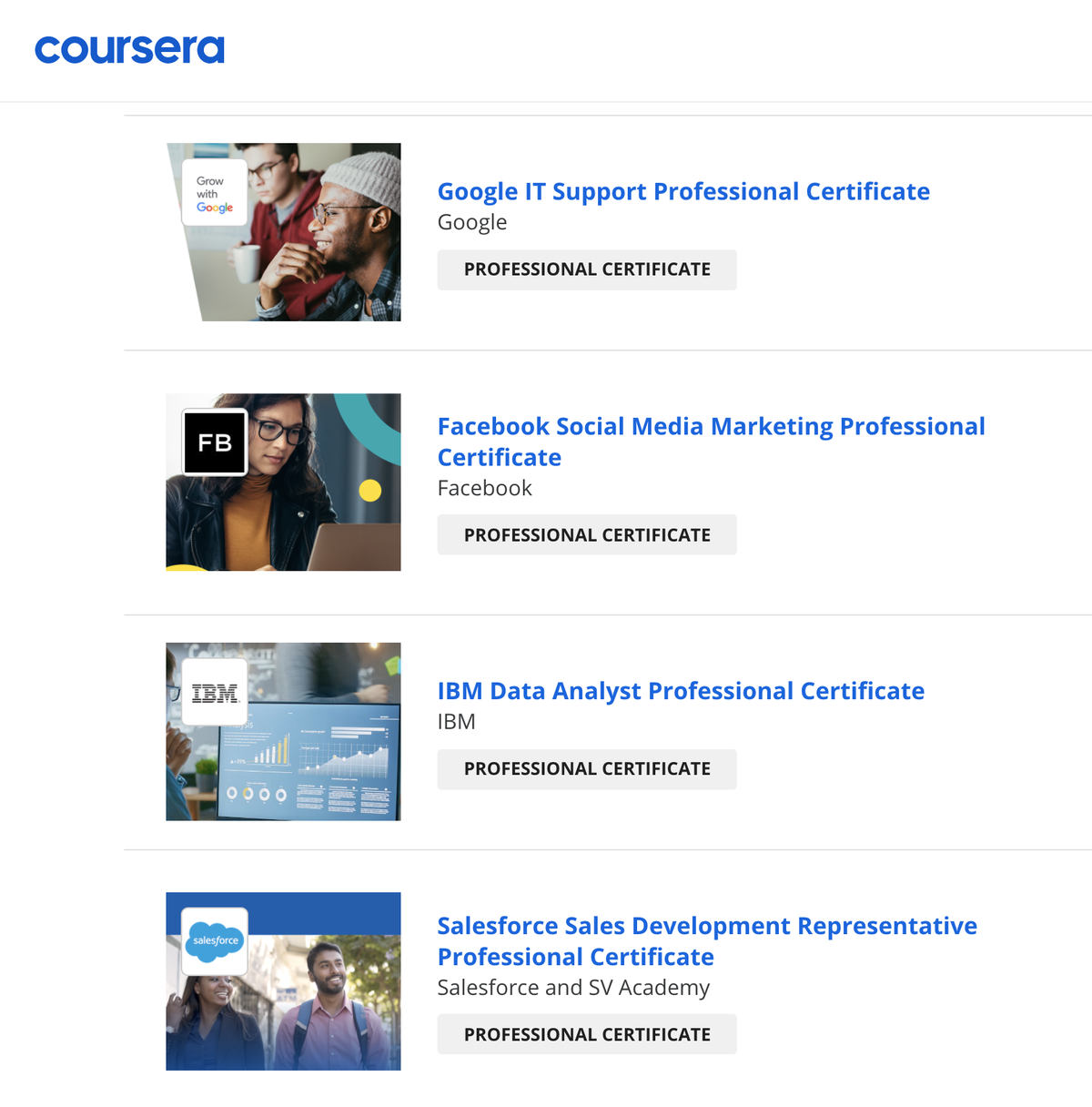 경력 변경 요구 사항 : Coursera를 통한 숙련도 향상