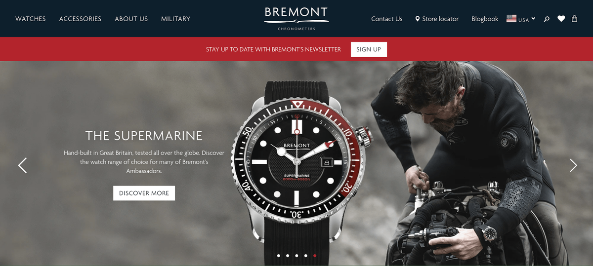 Bremont वेबसाइट