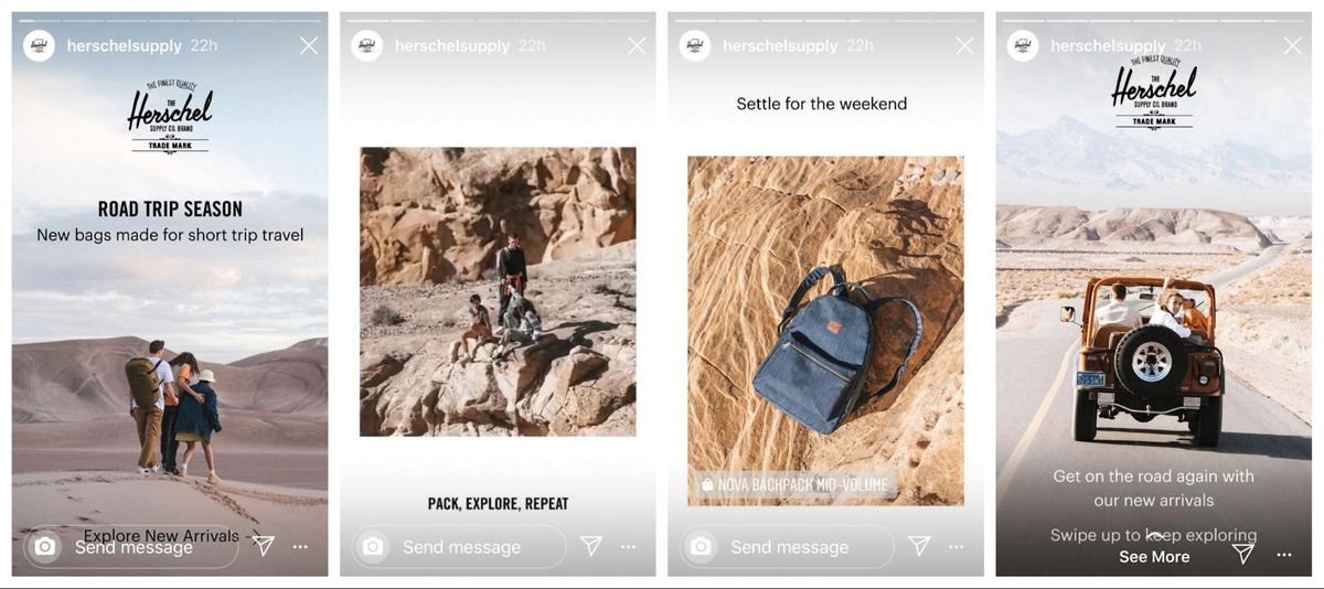 Heršela Instagram stāsta dizaina piemērs
