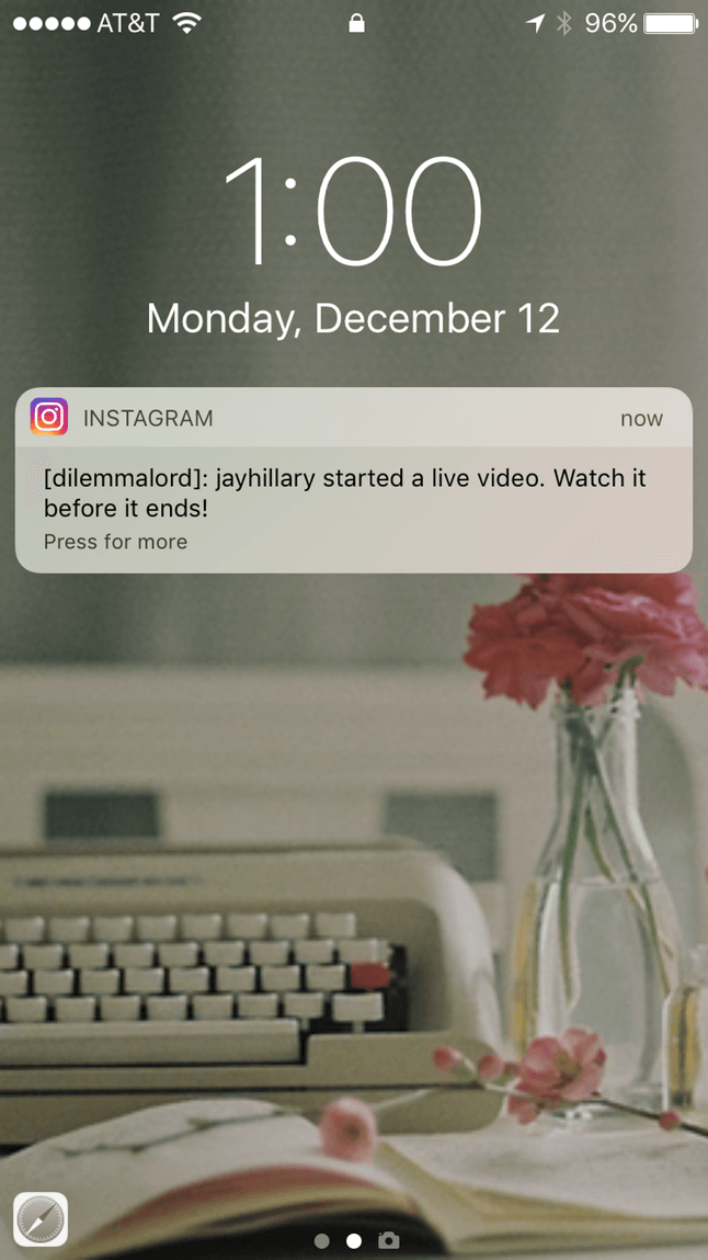 Notificacions d’amor a Instagram