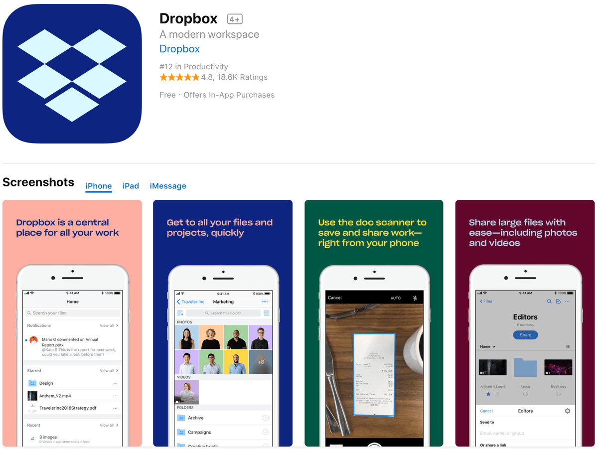 تسويق تطبيقات Dropbox
