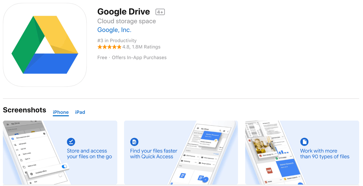 マーケティングアプリGoogleドライブ