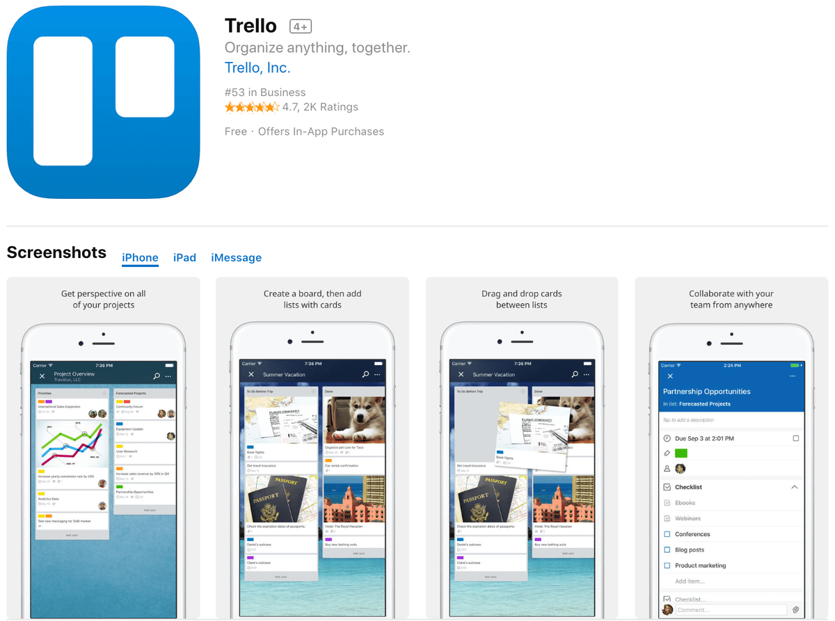 تطبيقات التسويق Trello