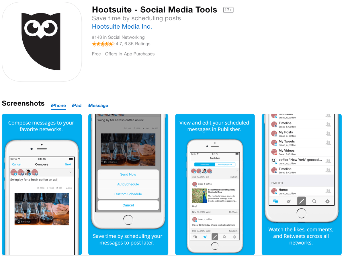 تطبيقات التسويق Hootsuite