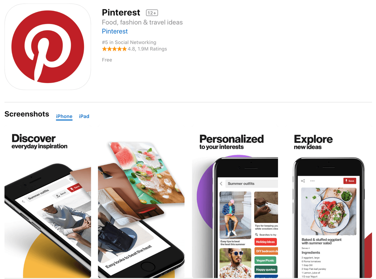 Маркетинг приложения Pinterest
