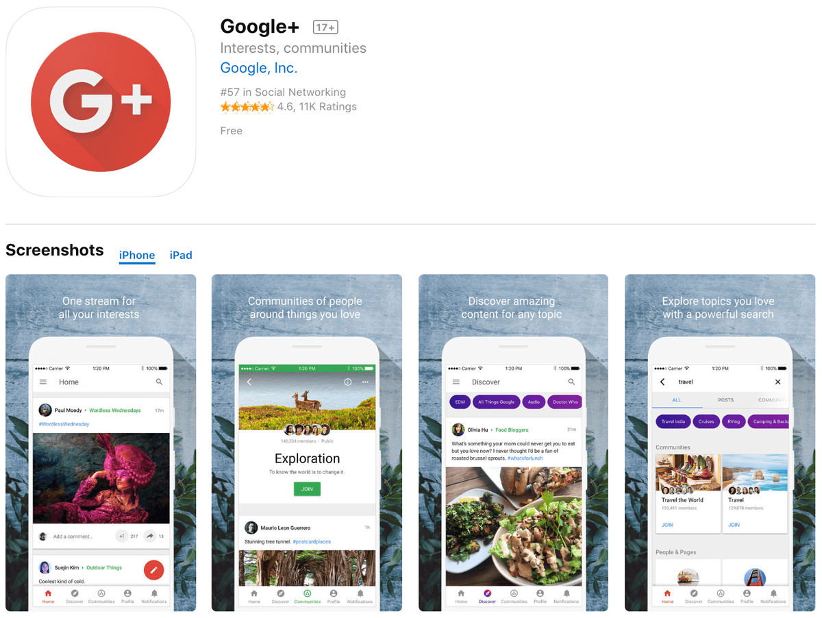 मार्केटिंग ऐप्स Google+