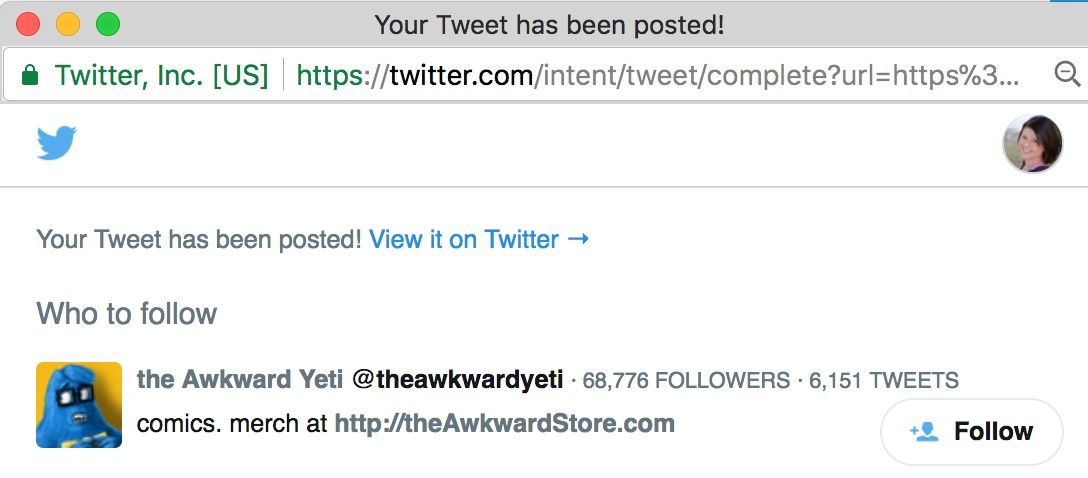 Awkward Yeti: seguidors de Twitter