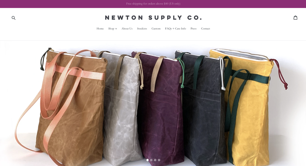 Beispiel für eine Website für kleine Unternehmen: Newton Supply Co.
