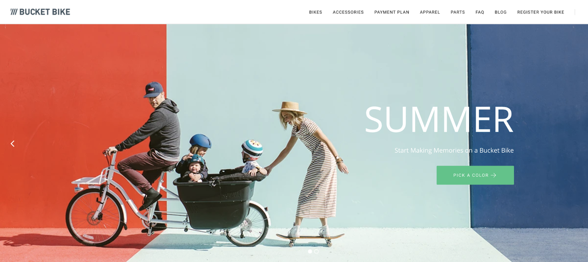 Primjer web stranice za male tvrtke: Bucket Bike