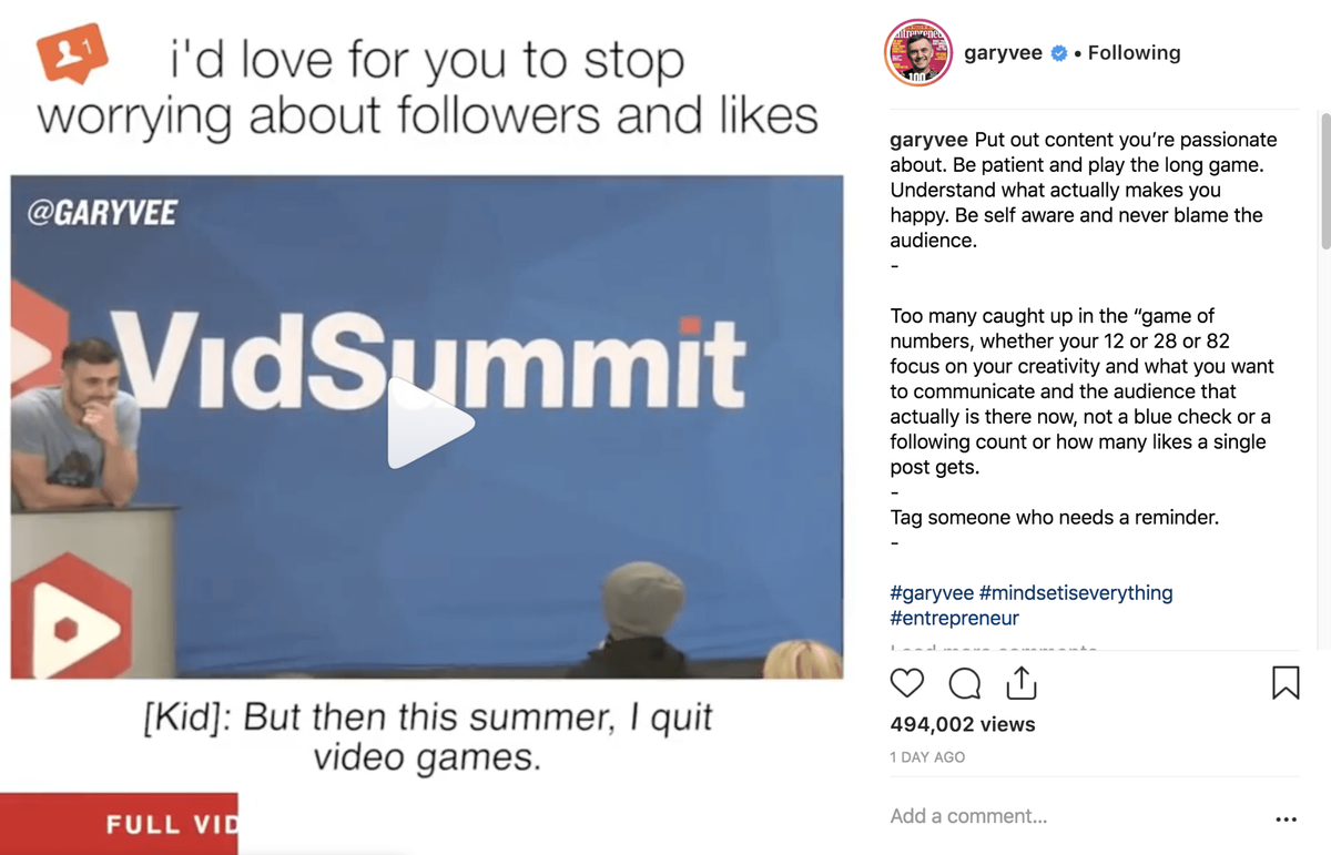 Garyvee Instagram Post