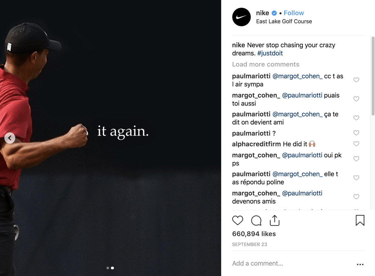 Post Instagram de Nike