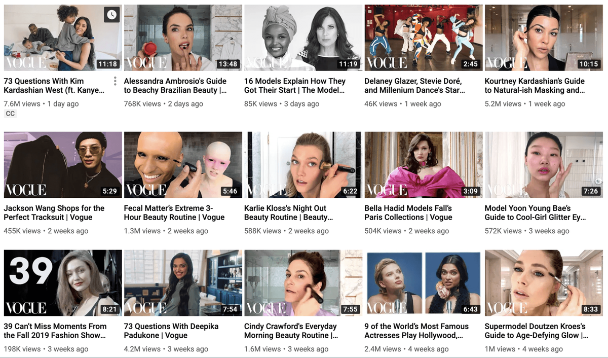 Vogue Thumbnail für YouTube