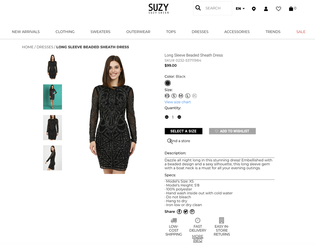 suzy shier Produktseite