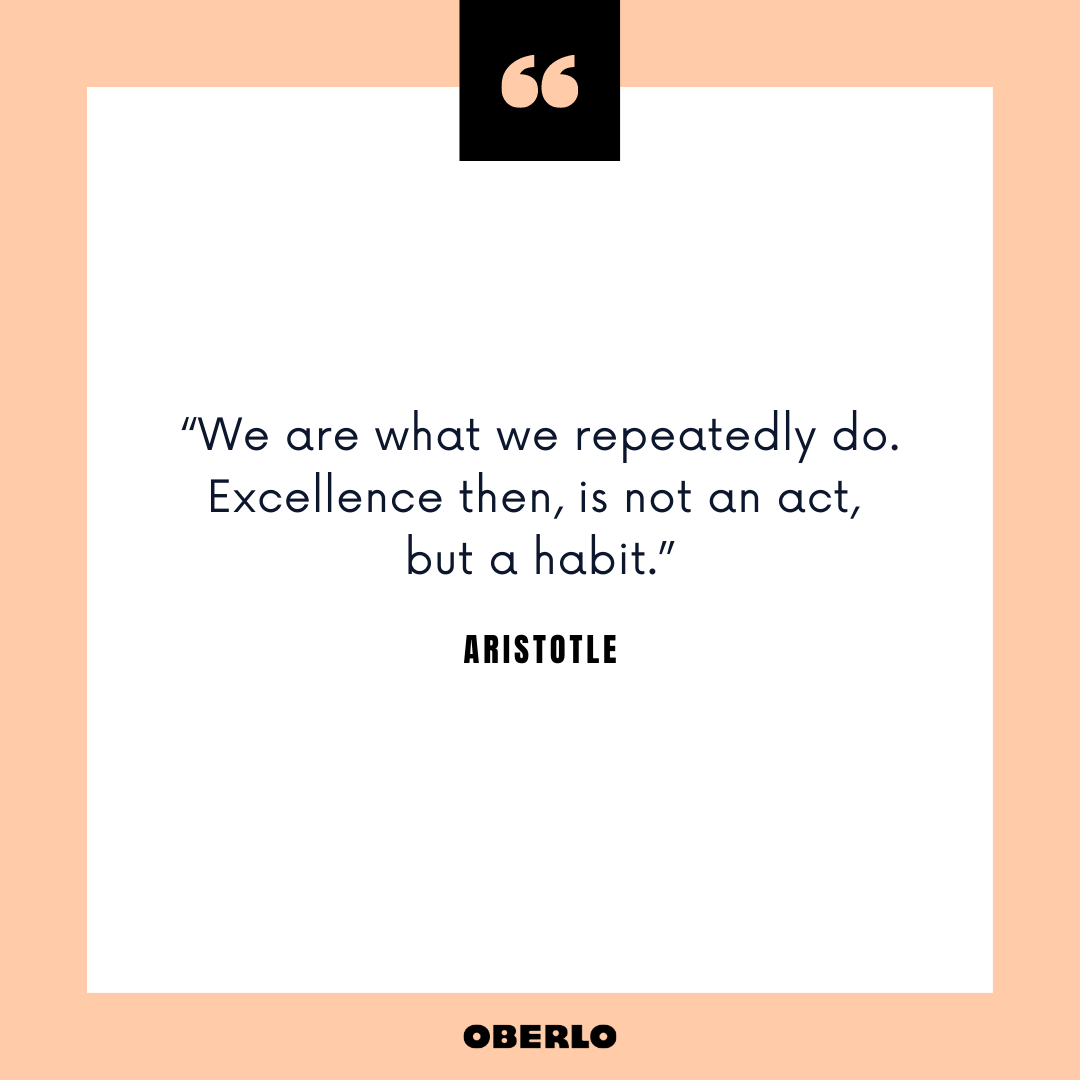Buenos días rutina para el éxito: cita de Aristóteles