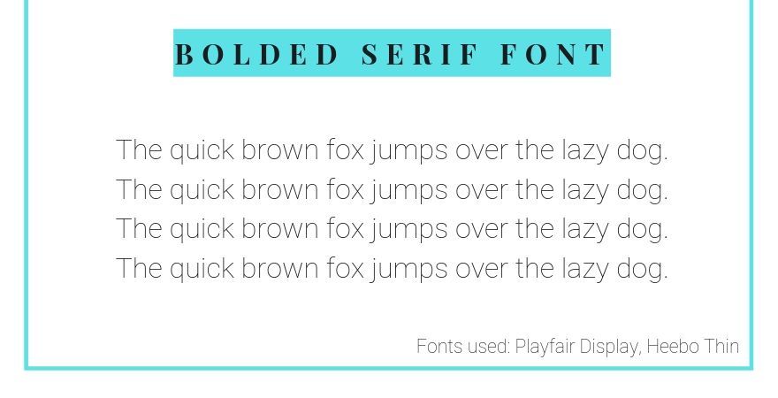 serif font at sans serif font na kumbinasyon