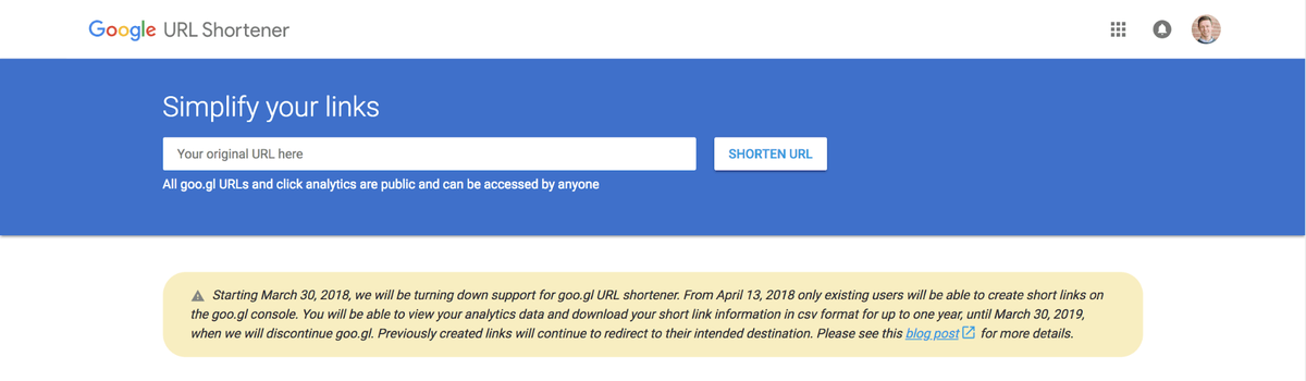 جوجل URL Shortener