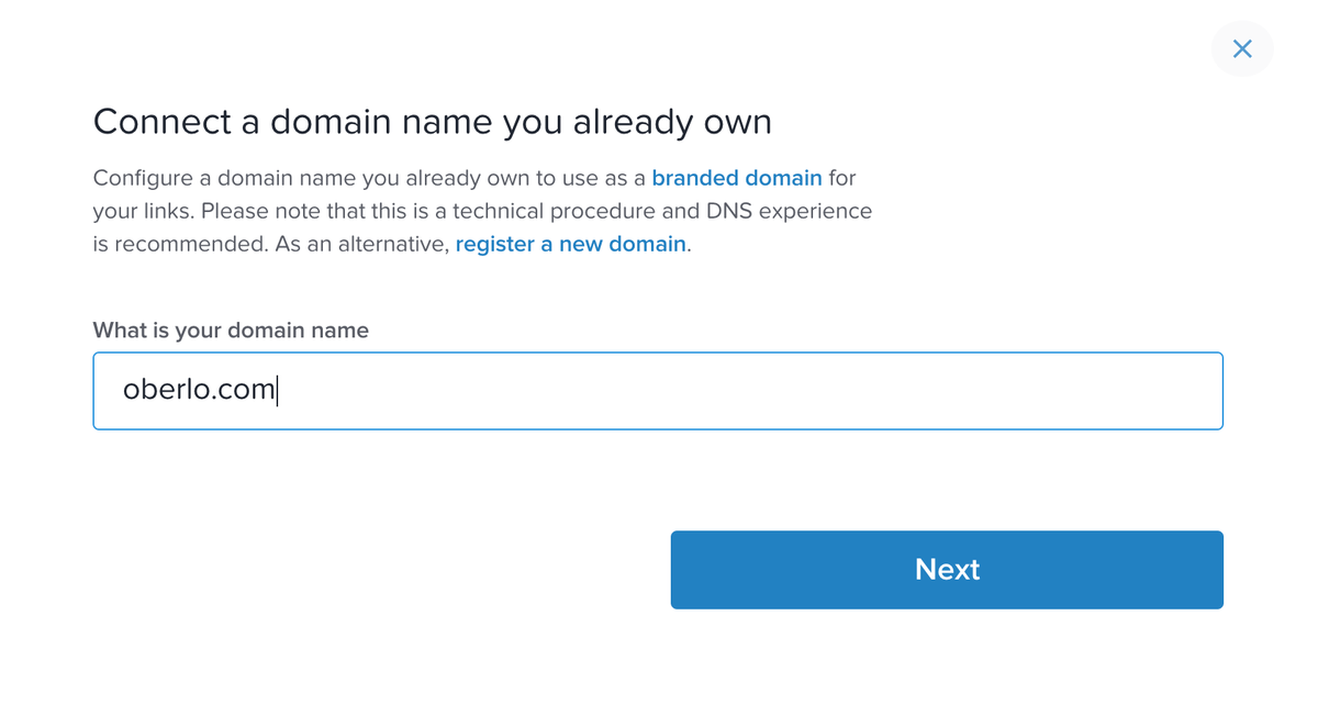 Rebrandly Connect Domain