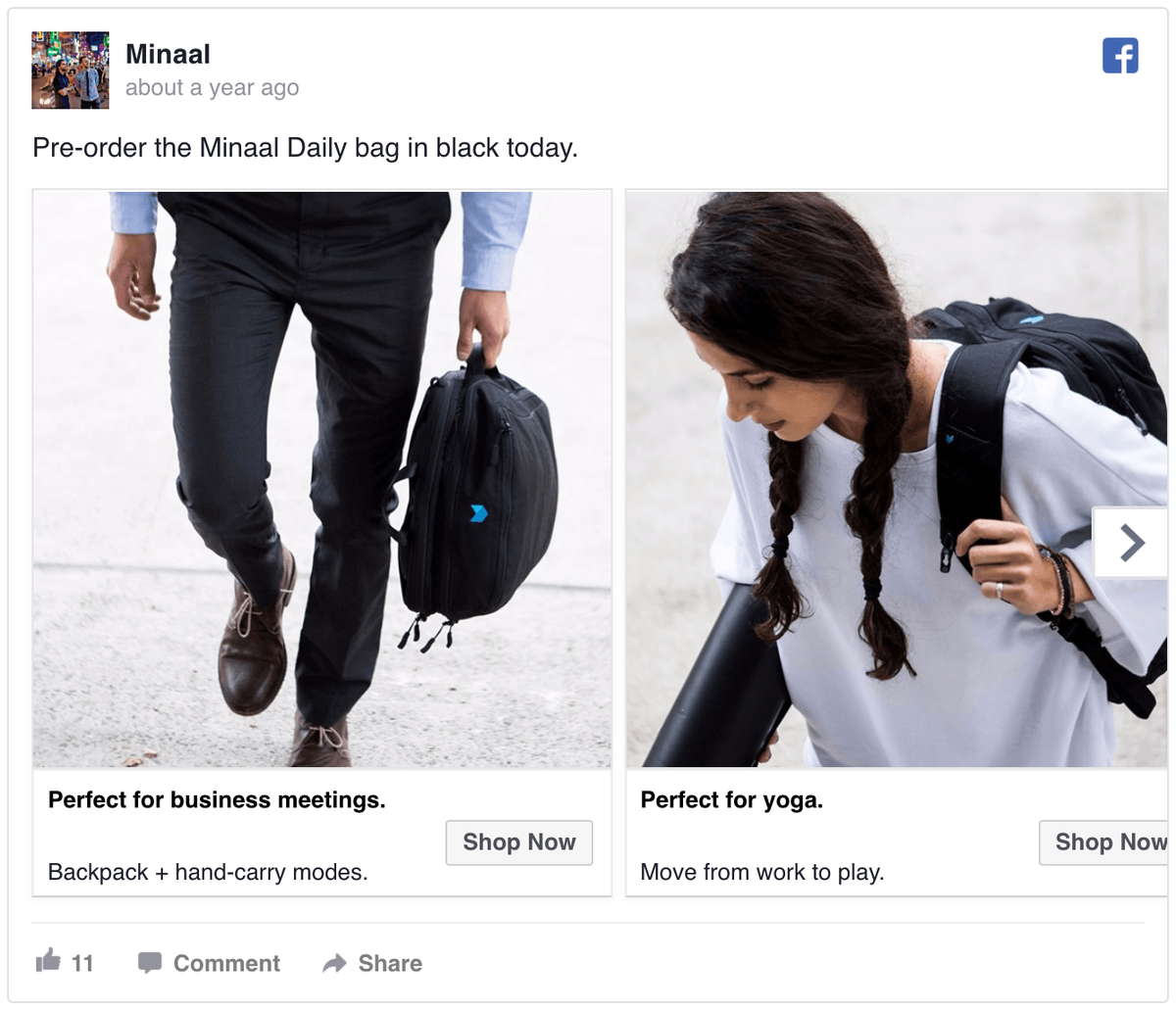 Minaal Facebook Ad