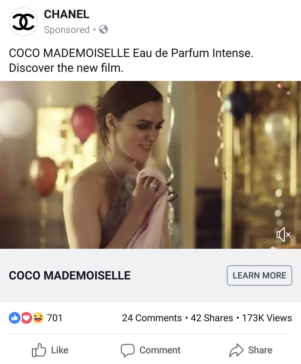 Chanel - labākās Facebook reklāmas