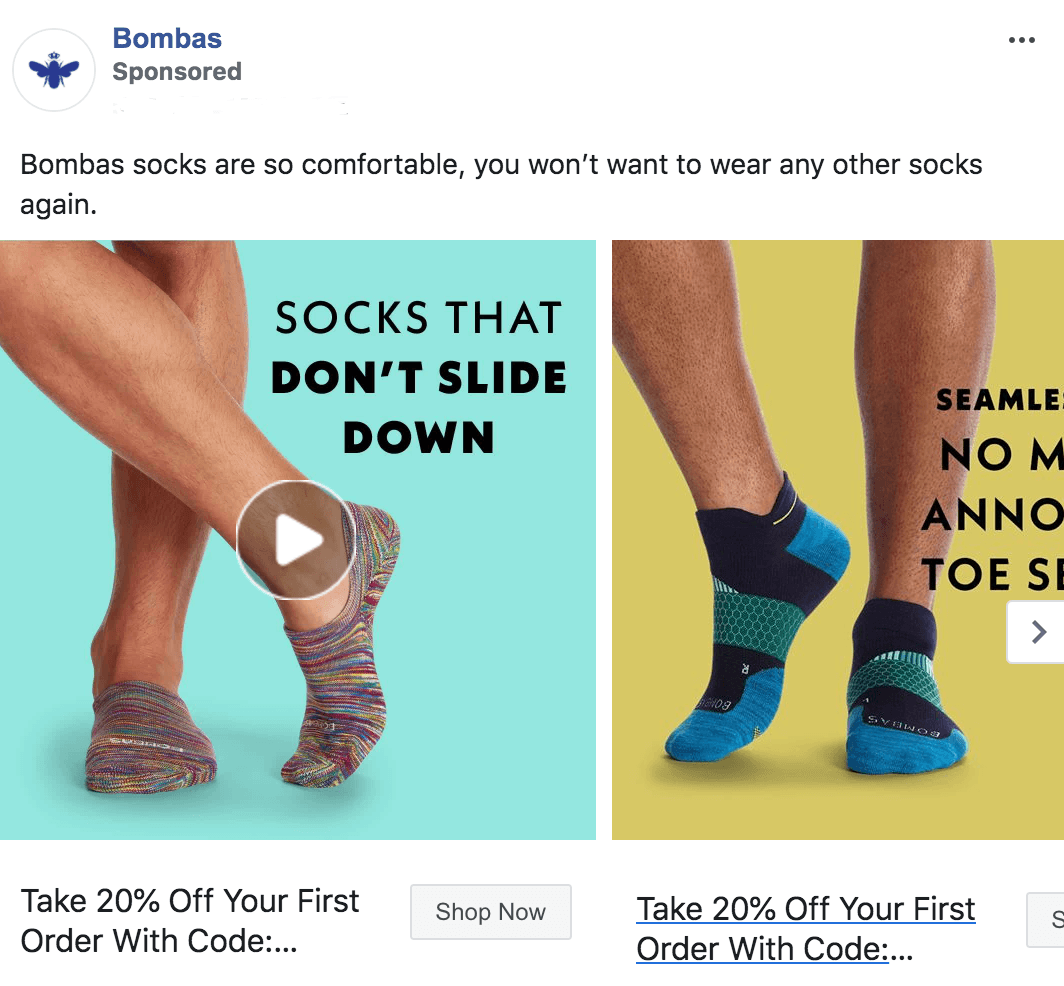 ई-कॉमर्स फेसबुक विज्ञापन उदाहरण