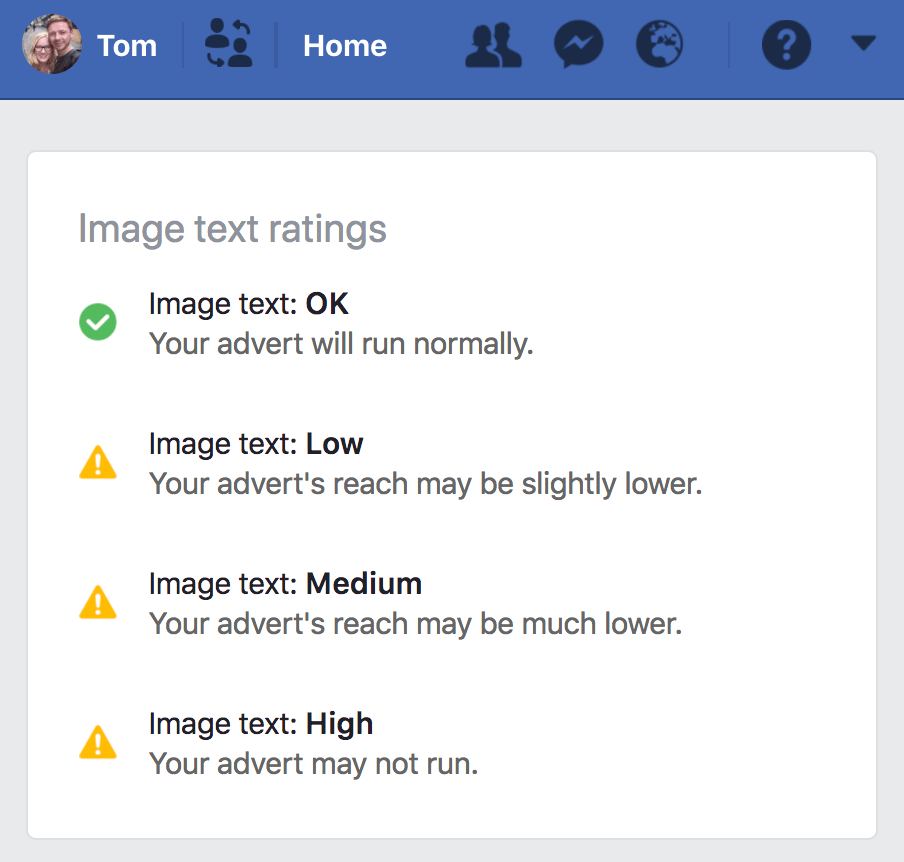 Kontrola obrázkového textu na Facebooku