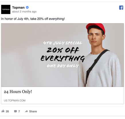Topman Facebook Ad Design
