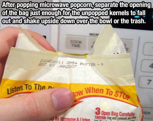 So entfernen Sie Popcornkerne