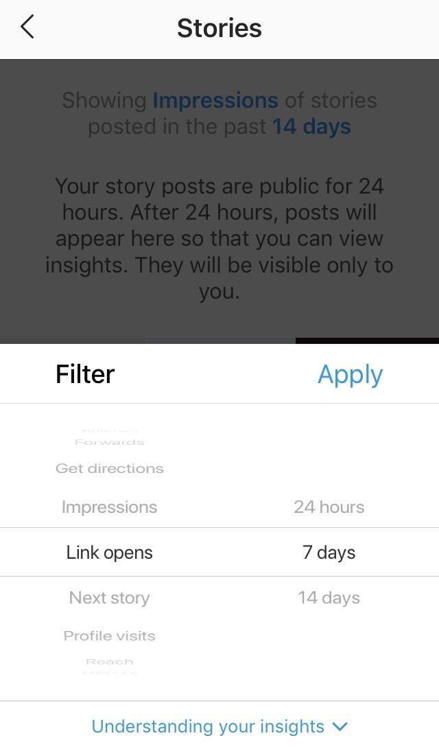 Historier Instagram Insights Filter