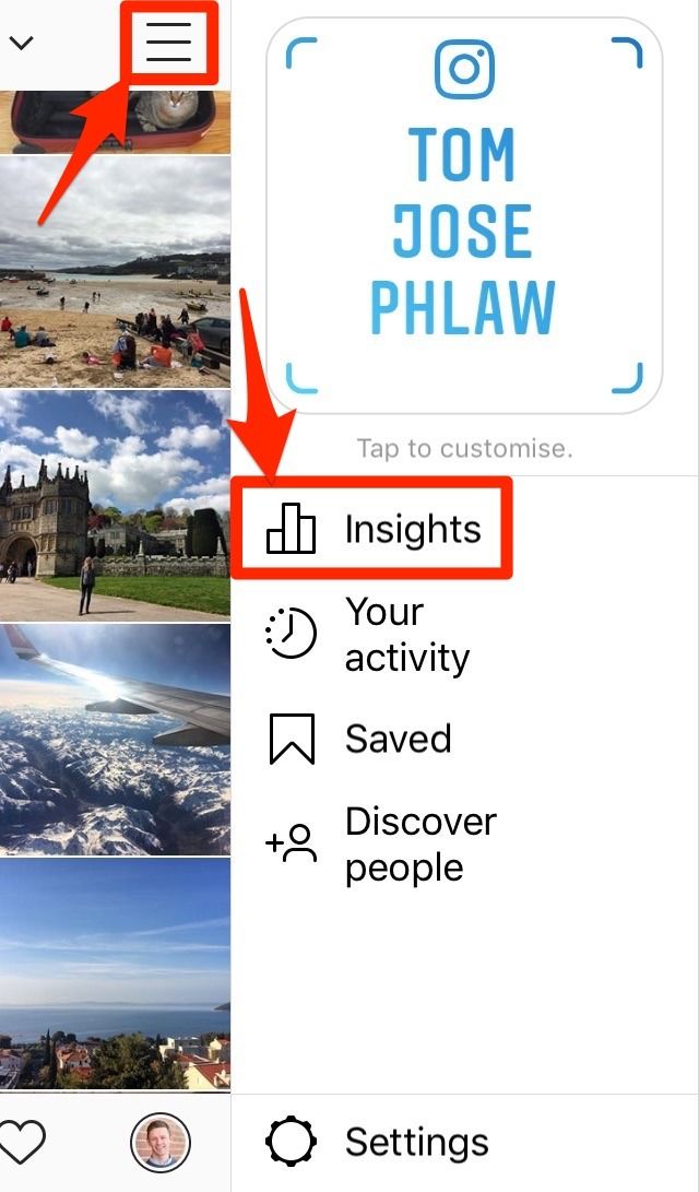 Accesarea Instagram Insights