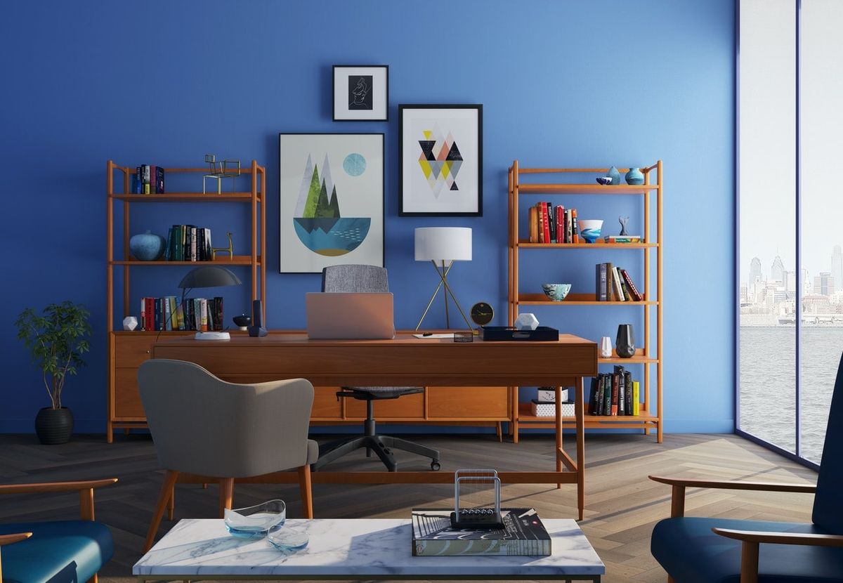 идеи за домашен офис като инжектиране на цвят могат да променят пространството
