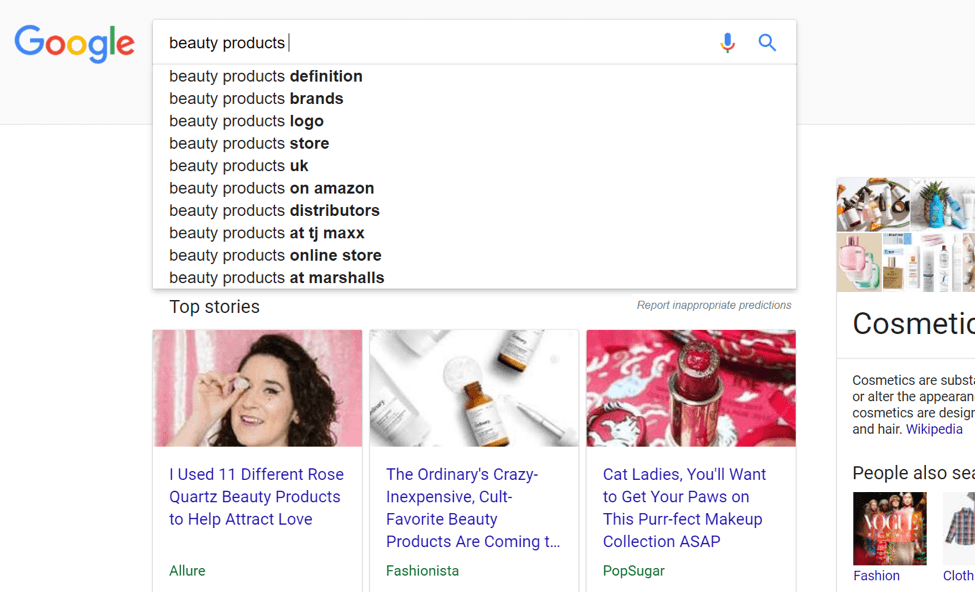 Prijedlozi Google pretraživanja