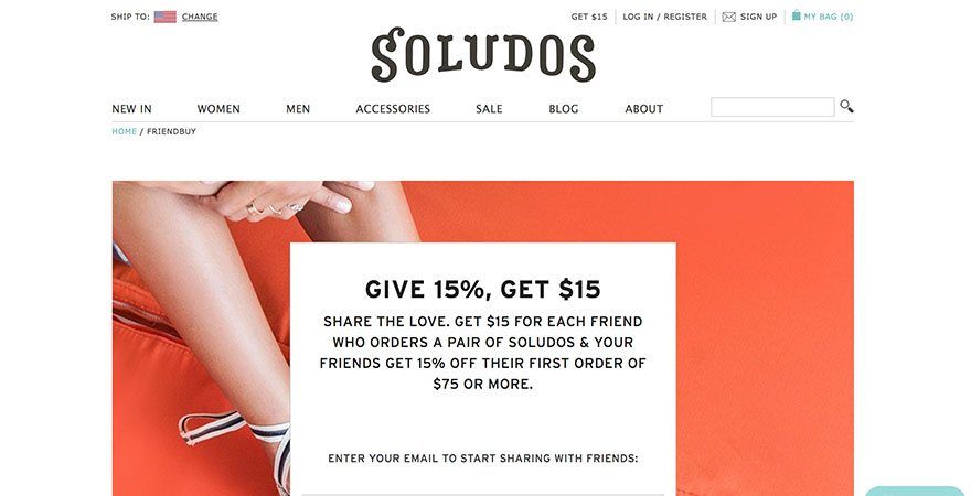 برنامج انضم Soludos مع تطبيق FriendBuy