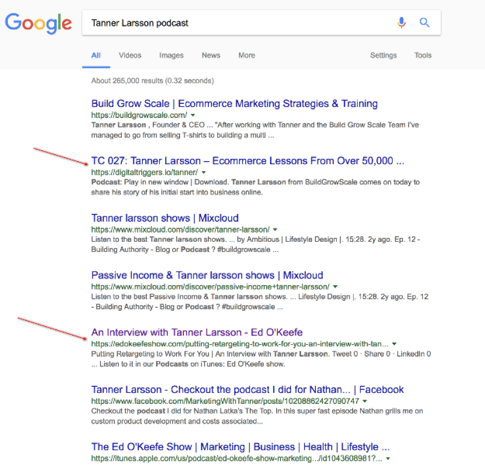 откриване на подкаст за търсене в Google