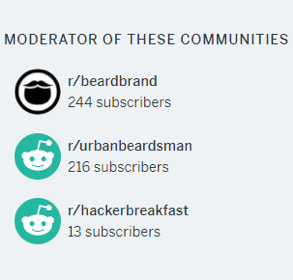 Beardbrand reddit -yhteisöt