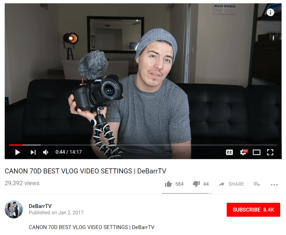 labākā kamera youtube