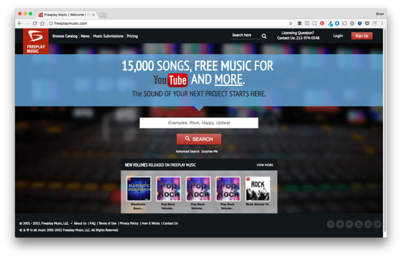 Vista previa de la página de música de fondo de Play Music gratis